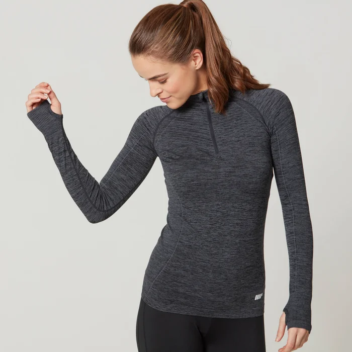 Bluza cu mânecă lungă pentru Femei Myprotein cu fermoar la gât