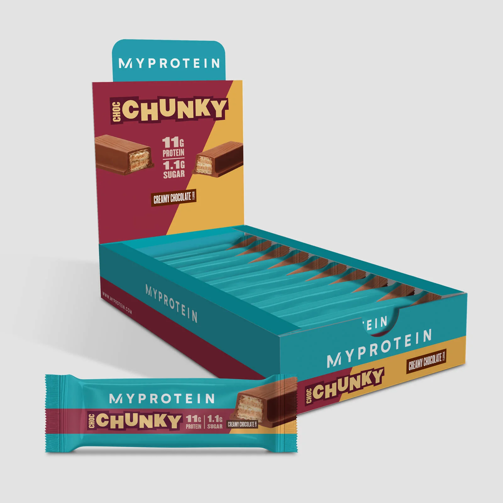Protein Choc Chunky - 10 x 48.7g - Ciocolata Imagine 1