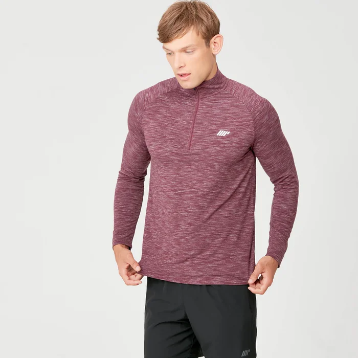 Tricou Performance cu fermoar - Burgundy