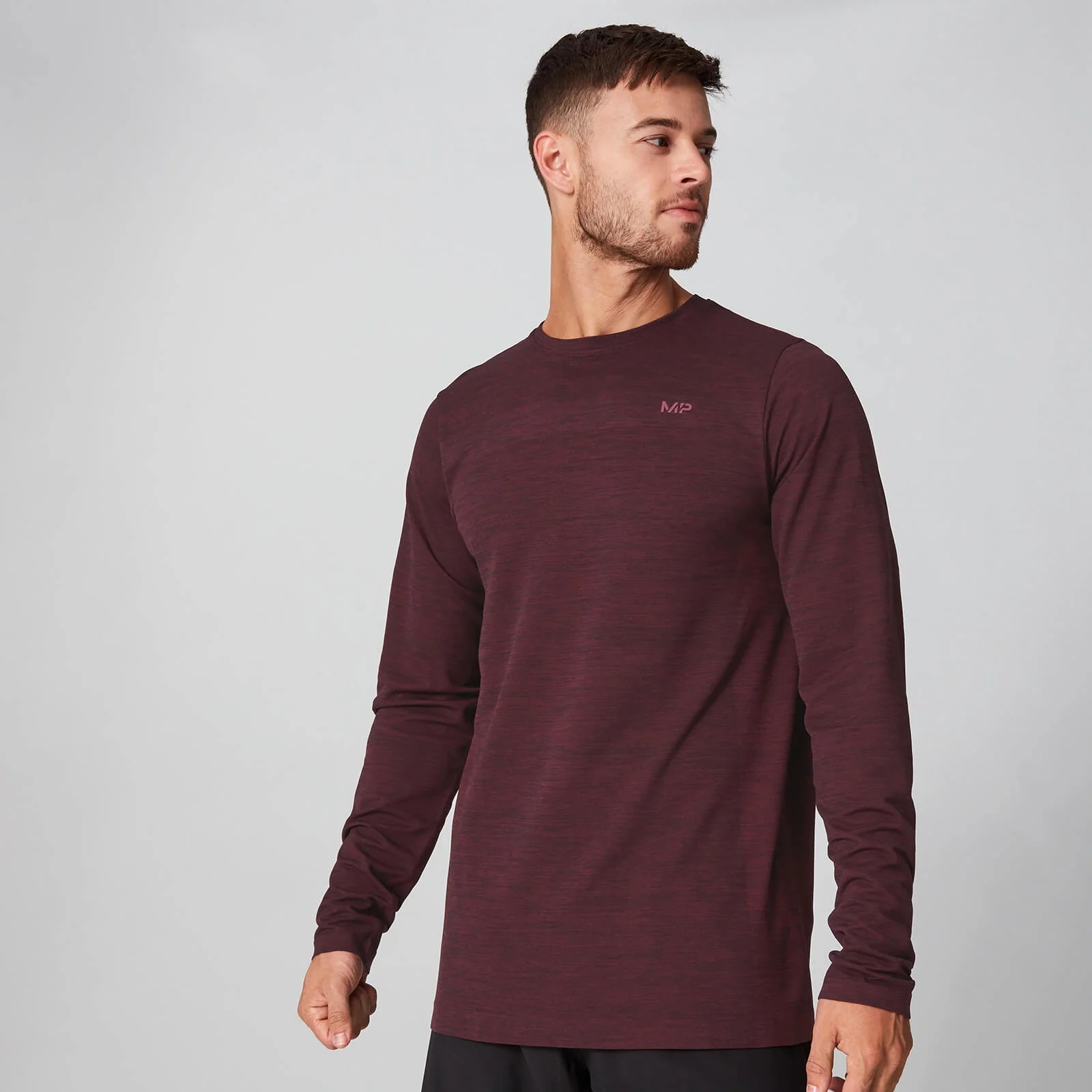 Tricou Aero cu mâneci lungi - Vișiniu intens - XS Imagine 1