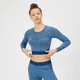 Tricou Crop fără îmbinări Inspire - Albastru