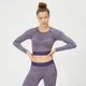 Tricou Crop fără îmbinări Inspire - Mov