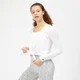 Tricou cu mânecă lungă Twist-Alb