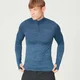 Tricou Sculpt fără țesături cu fermoar - Albastru Petrol