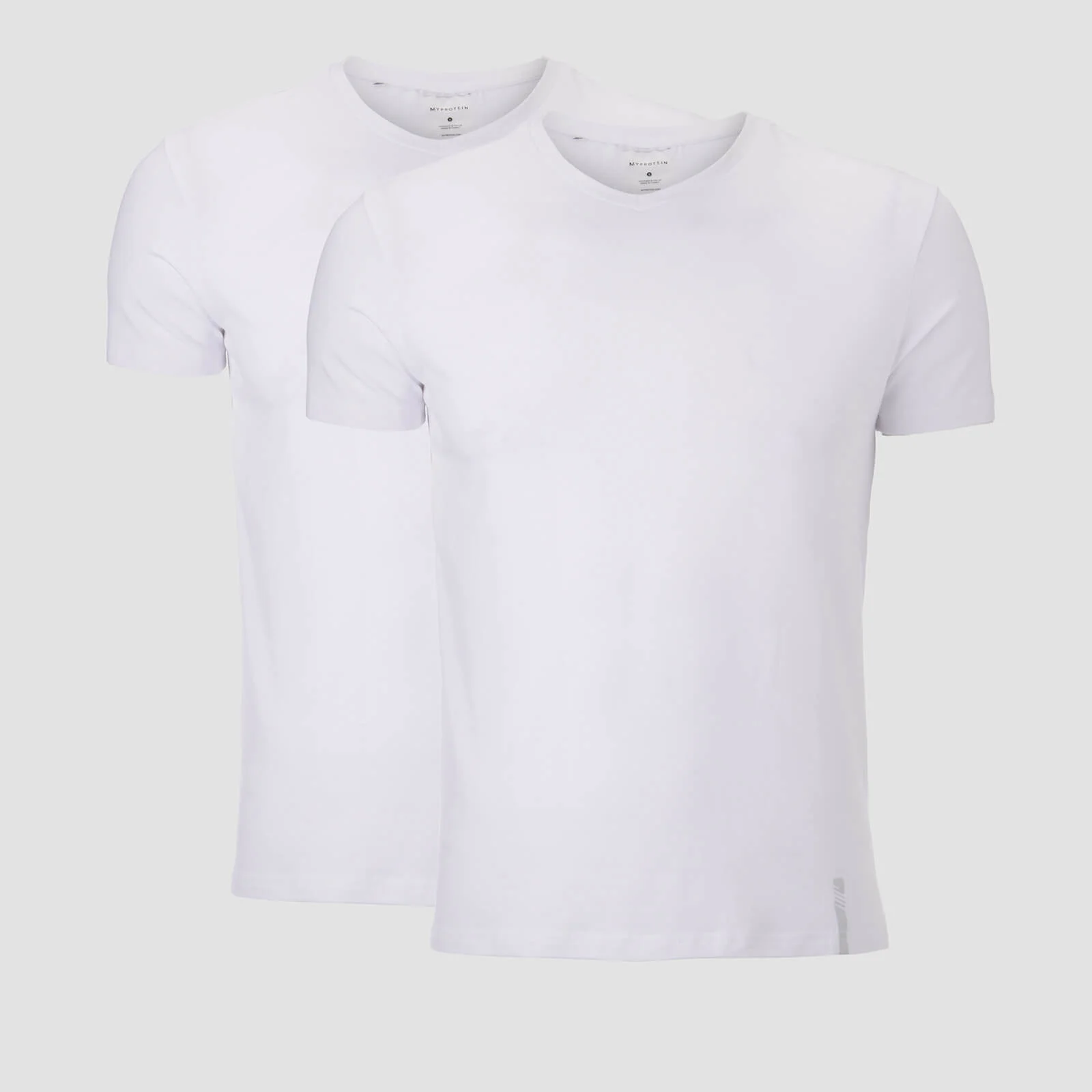 Tricou clasic cu guler în v MP Luxe pentru bărbați- Alb/Alb (pachet dublu) - XS Imagine 1