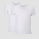 Tricou clasic cu guler în v MP Luxe pentru bărbați- Alb/Alb (pachet dublu)