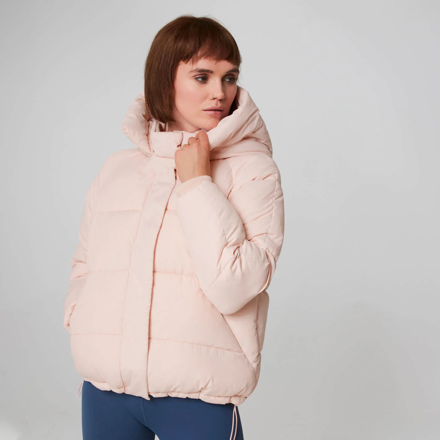 Geacă Puffer decupată-Roz - XS Imagine 1