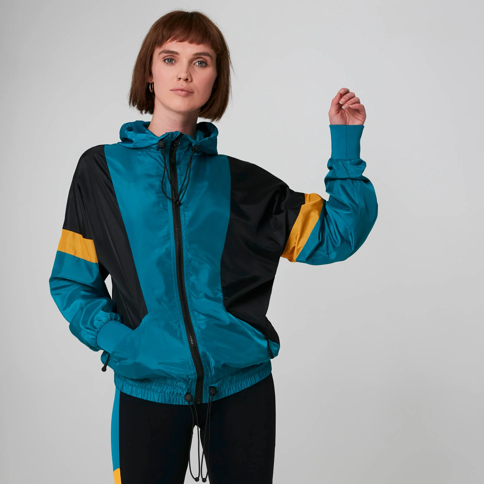 Jachetă Colour Block Windbreaker - Albastru - XS Imagine 1