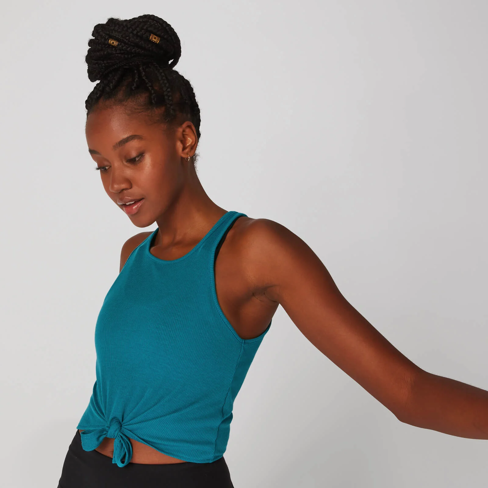 Vestă Rib Tie Front - Albastru - XS Imagine 1