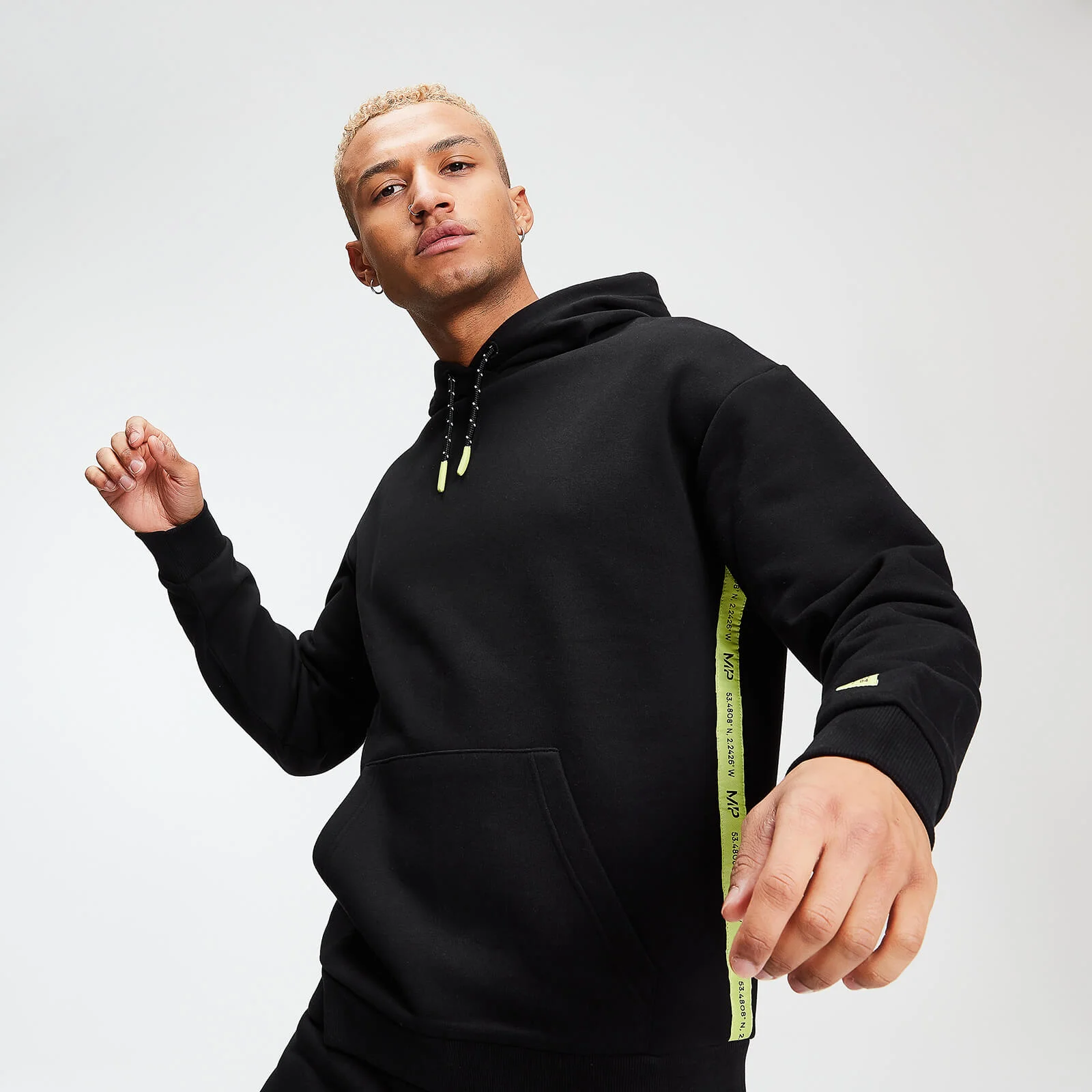 MP Men's Rest Day Tape Hoodie - Black - XS Imagine 1
