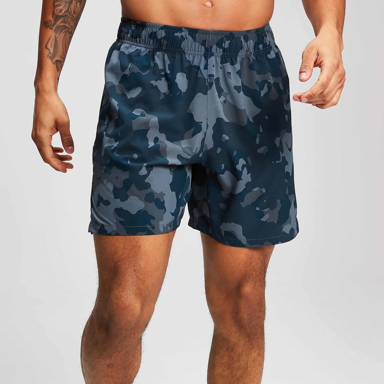 MP Men's Training Stretch Woven Shorts - Washed Blue-Camo - XS Imagine 1