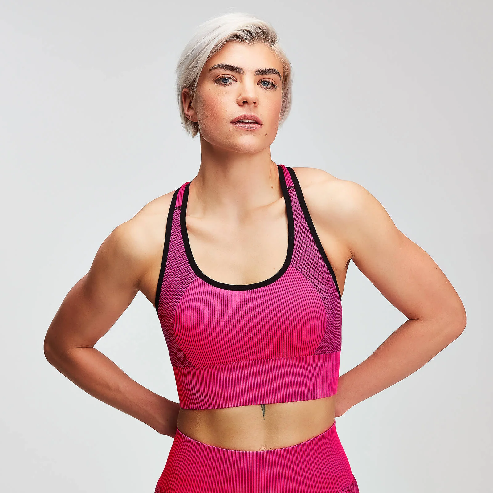 MP Women's Contrast Seamless Sports Bra - Super Pink - XS Imagine 1