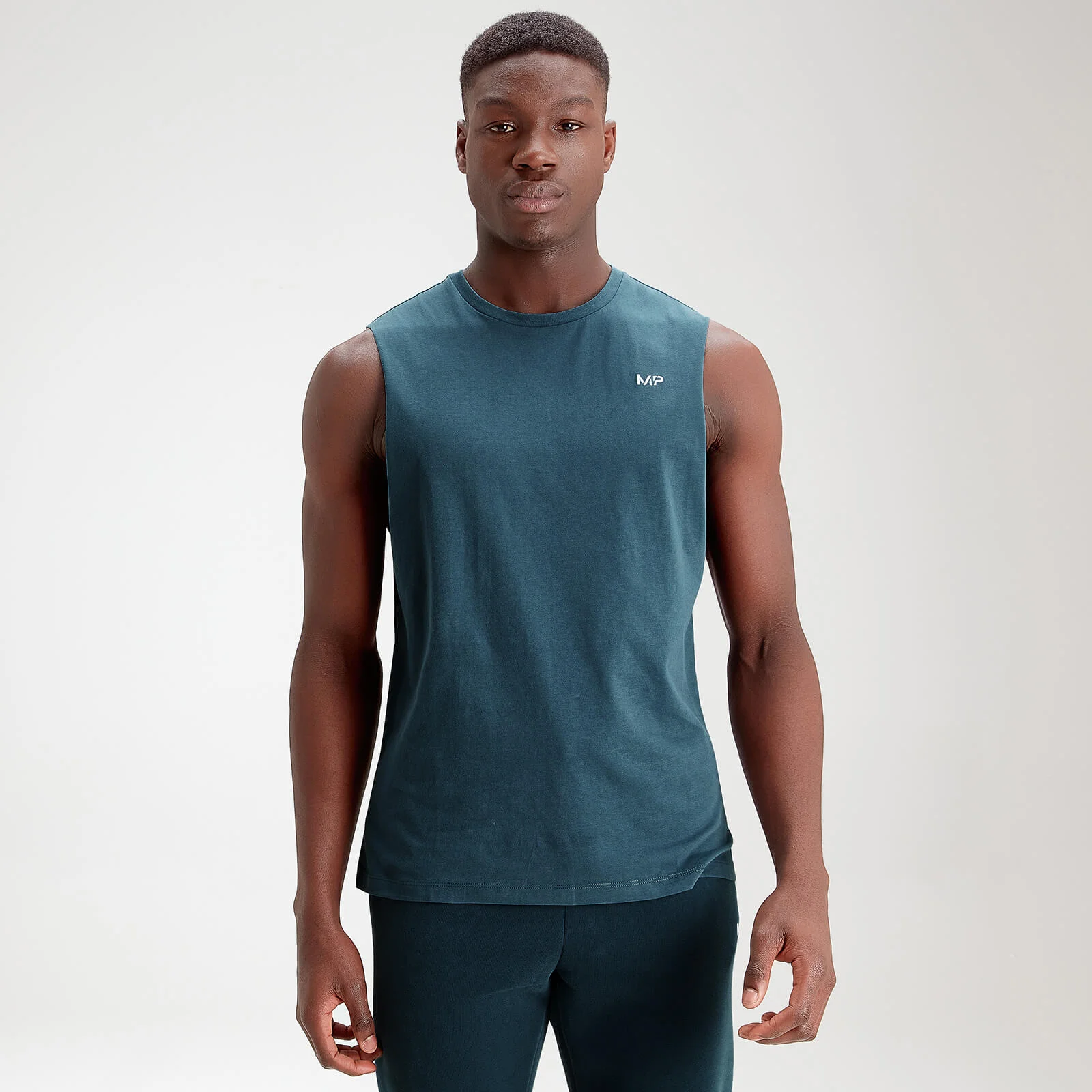 MP Men's Essentials Drop Armhole Tank - Deep Sea Blue - XXS Imagine 1