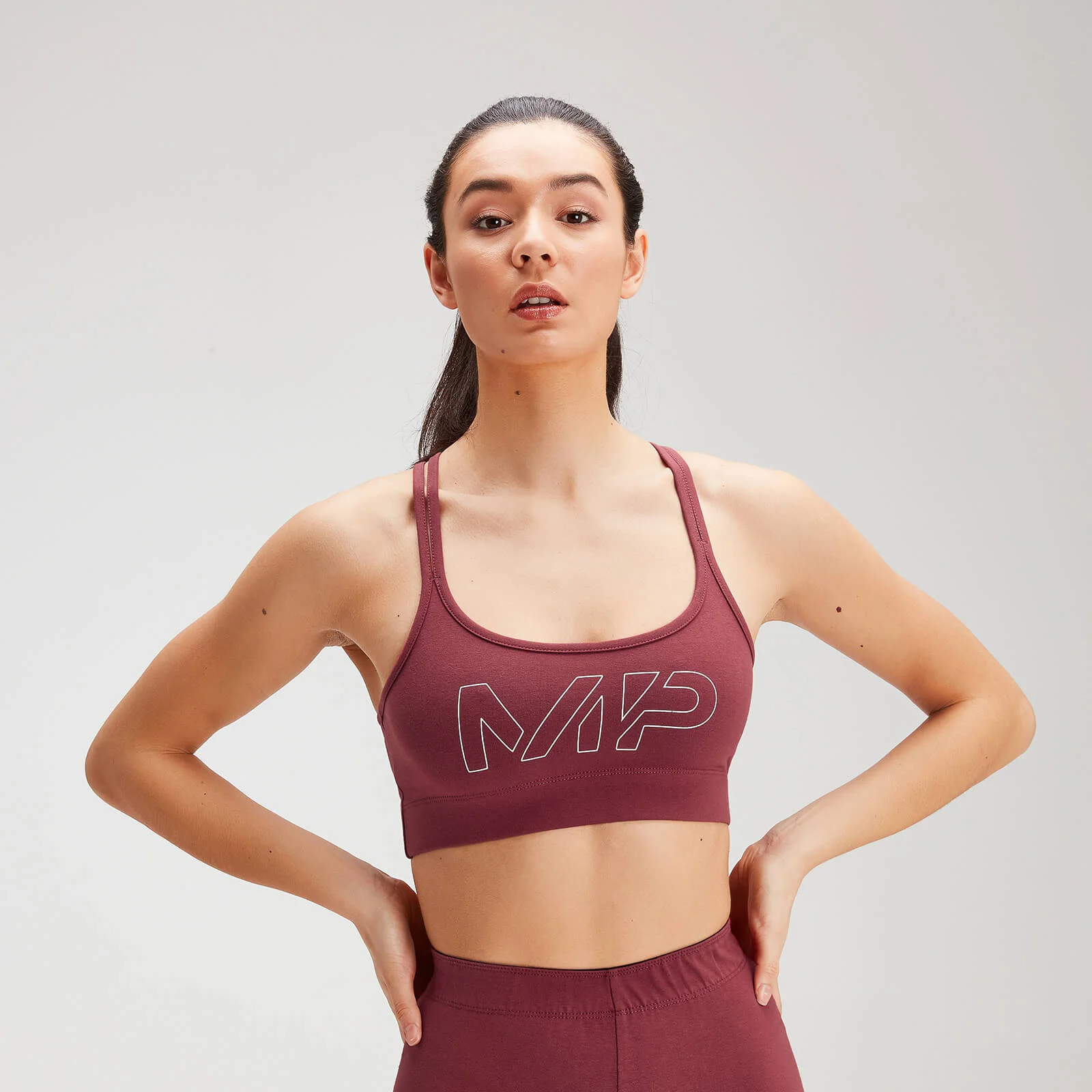 Bustieră sport MP Originals pentru femei - Bordo - XXS Imagine 1