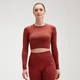 Top scurt cu mâneci foarte lungi fără cusături MP Shape Ultra pentru femei - Burnt Red