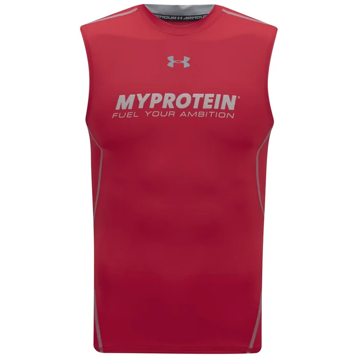 Tricou pentru barbati fara maneci si compresie Under Armour HeatGear - Rosu