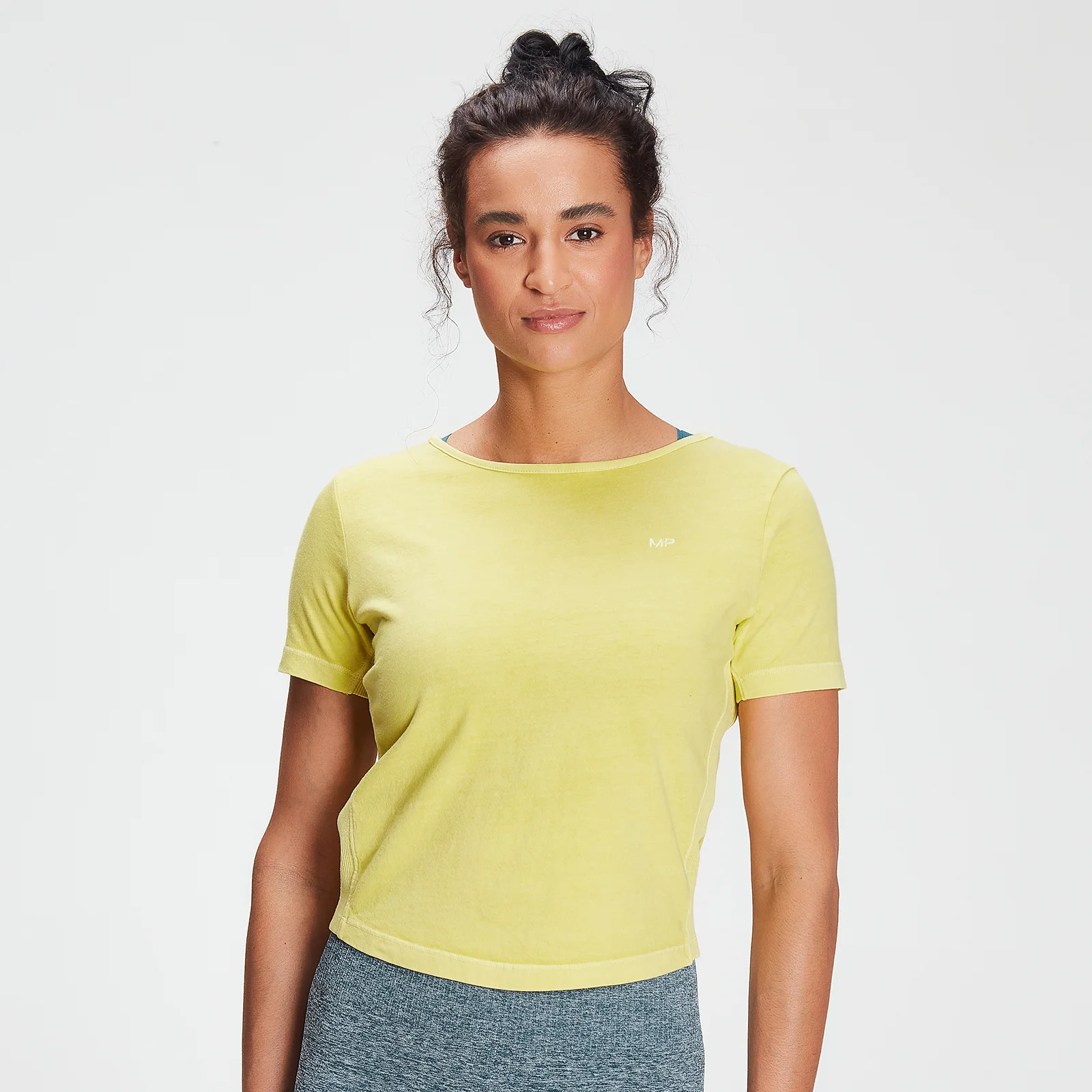 MP Women's Training Washed Tie Back T-shirt - Washed Yellow - XXS Imagine 1