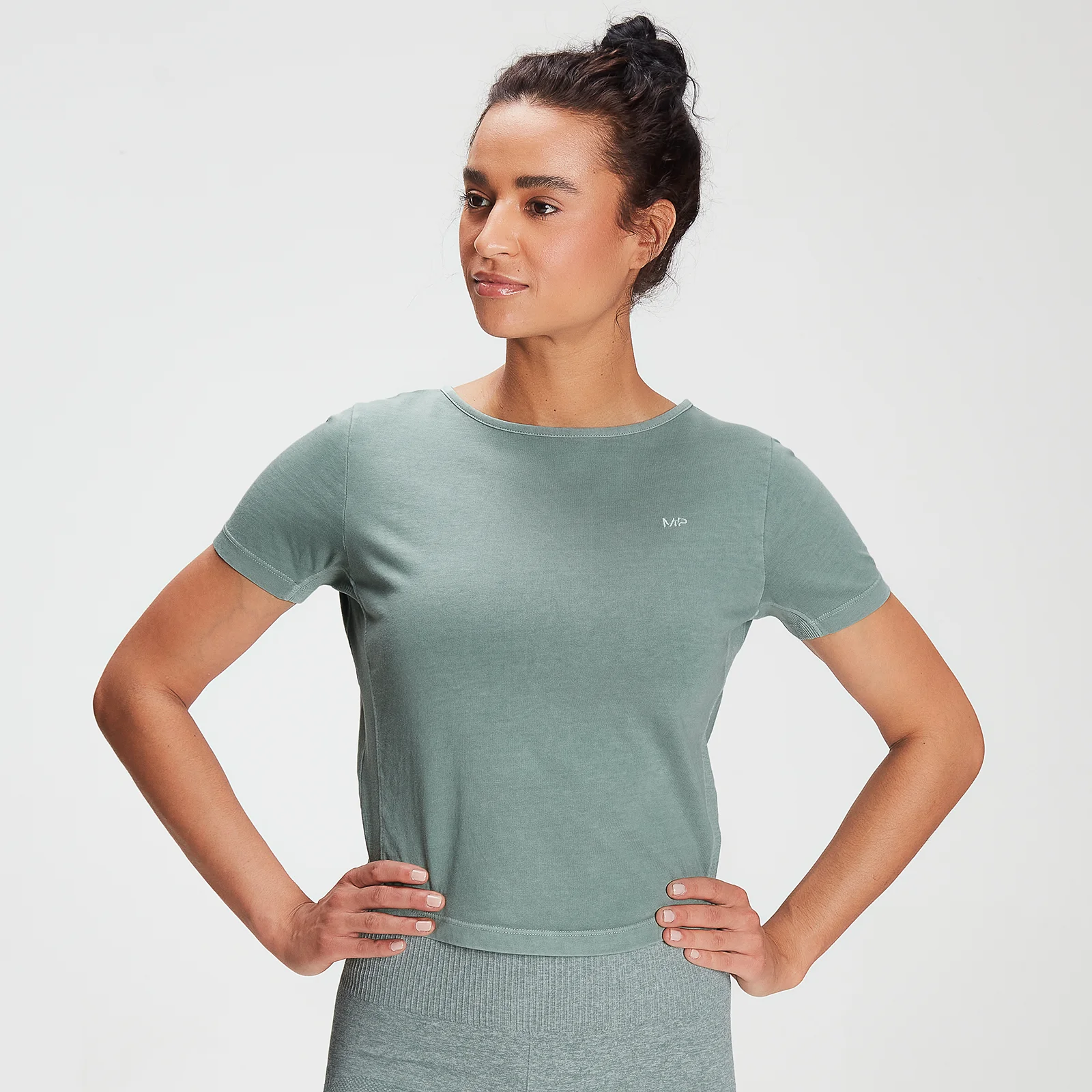 MP Women's Training Washed Tie Back T-shirt - Washed Green - XXS Imagine 1