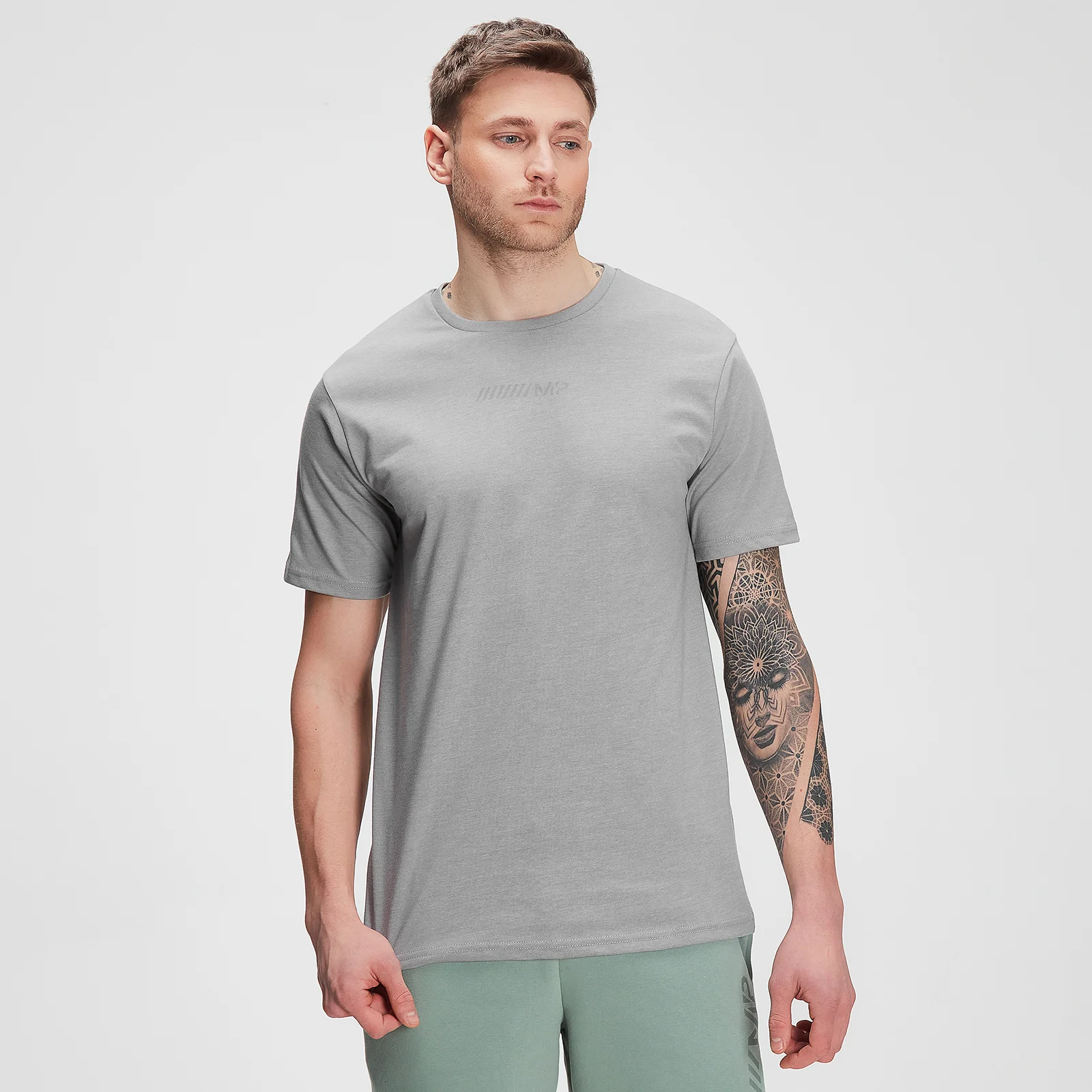 Tricou cu mânecă scurtă MP Tonal Graphic pentru bărbați - Storm Grey Marl - XXS Imagine 1