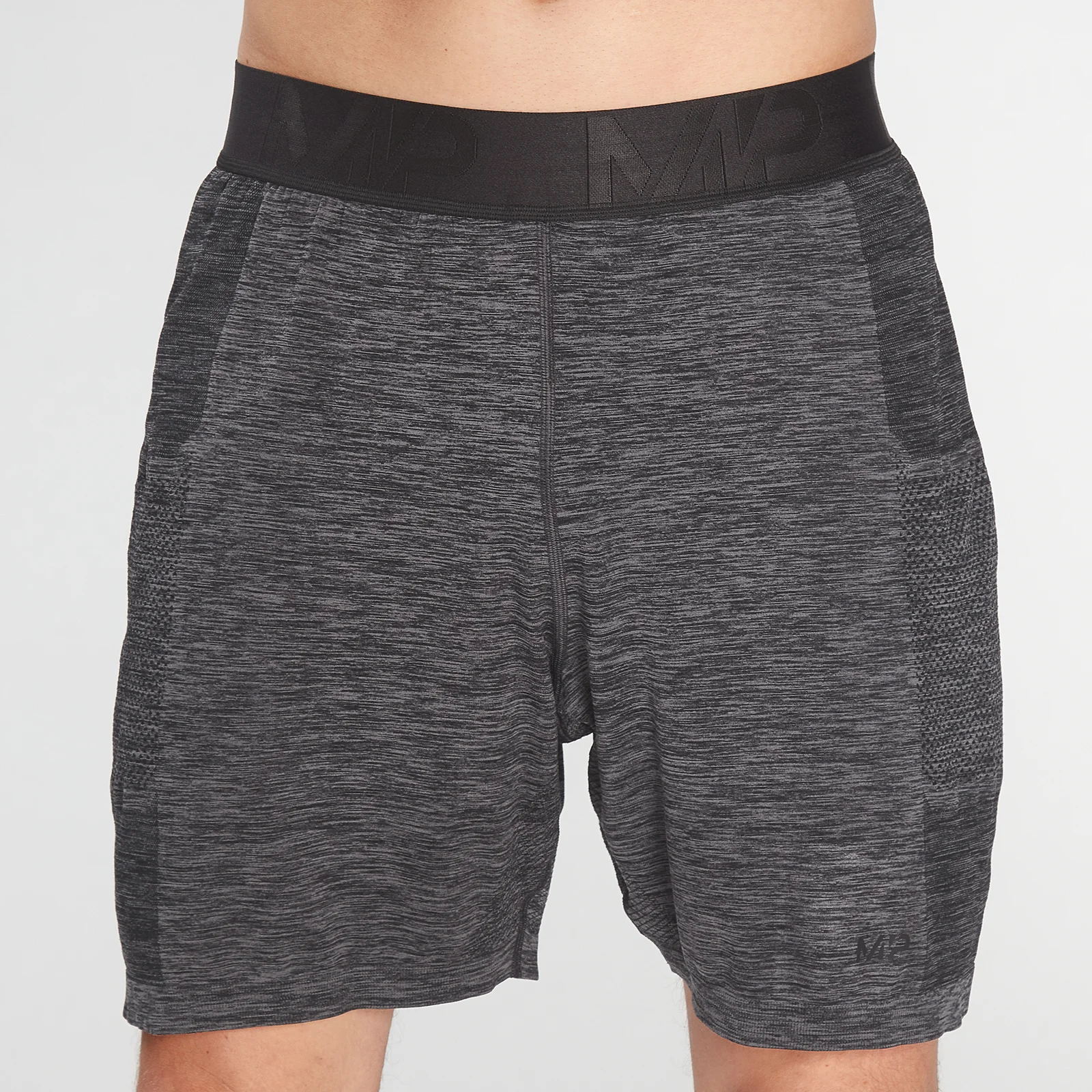 MP Men's Essential Seamless Shorts- Storm Grey Marl - XXS Imagine 1