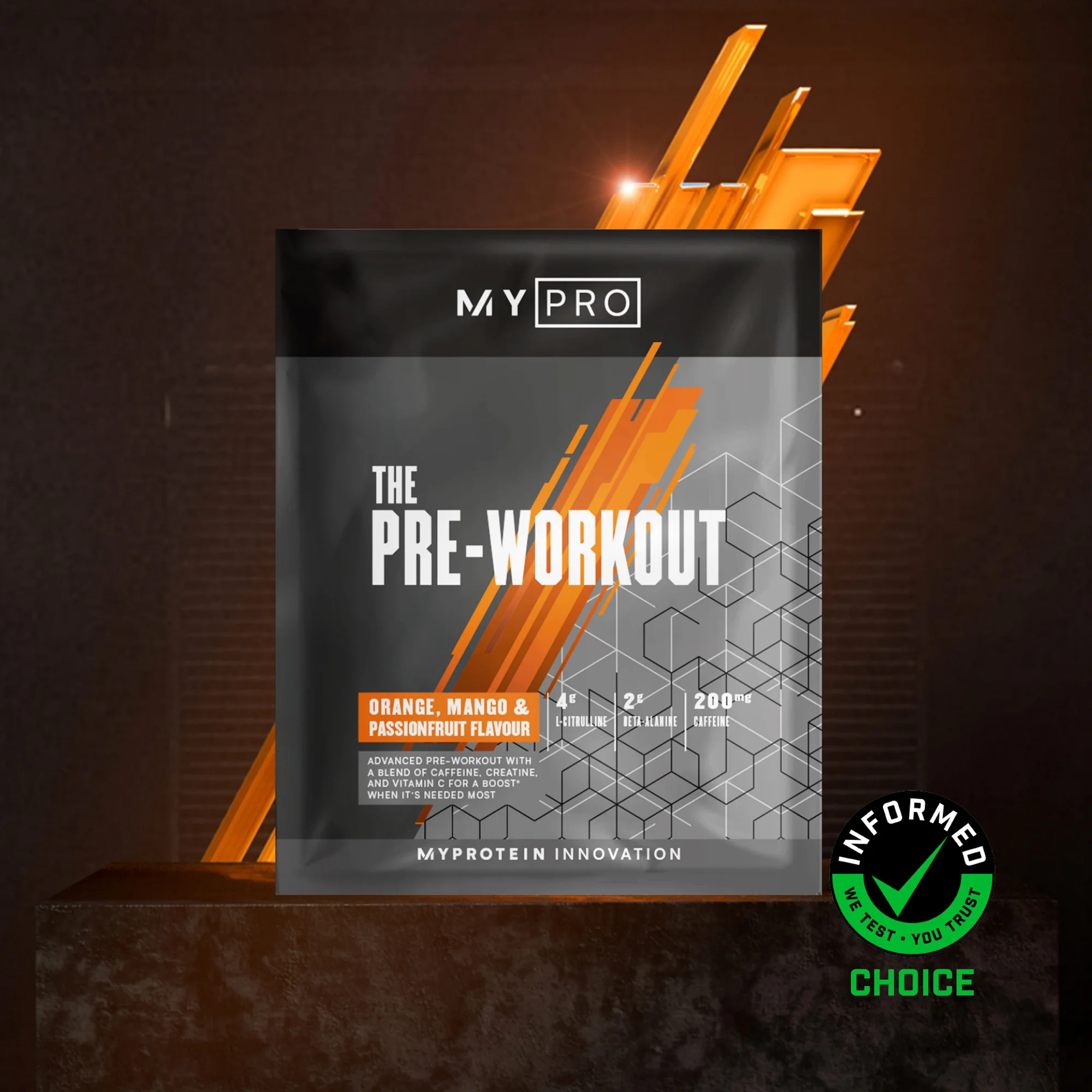 THE Pre-Workout (Sample) - 14g - Portocale, Mango și Fructul pasiunii Imagine 1