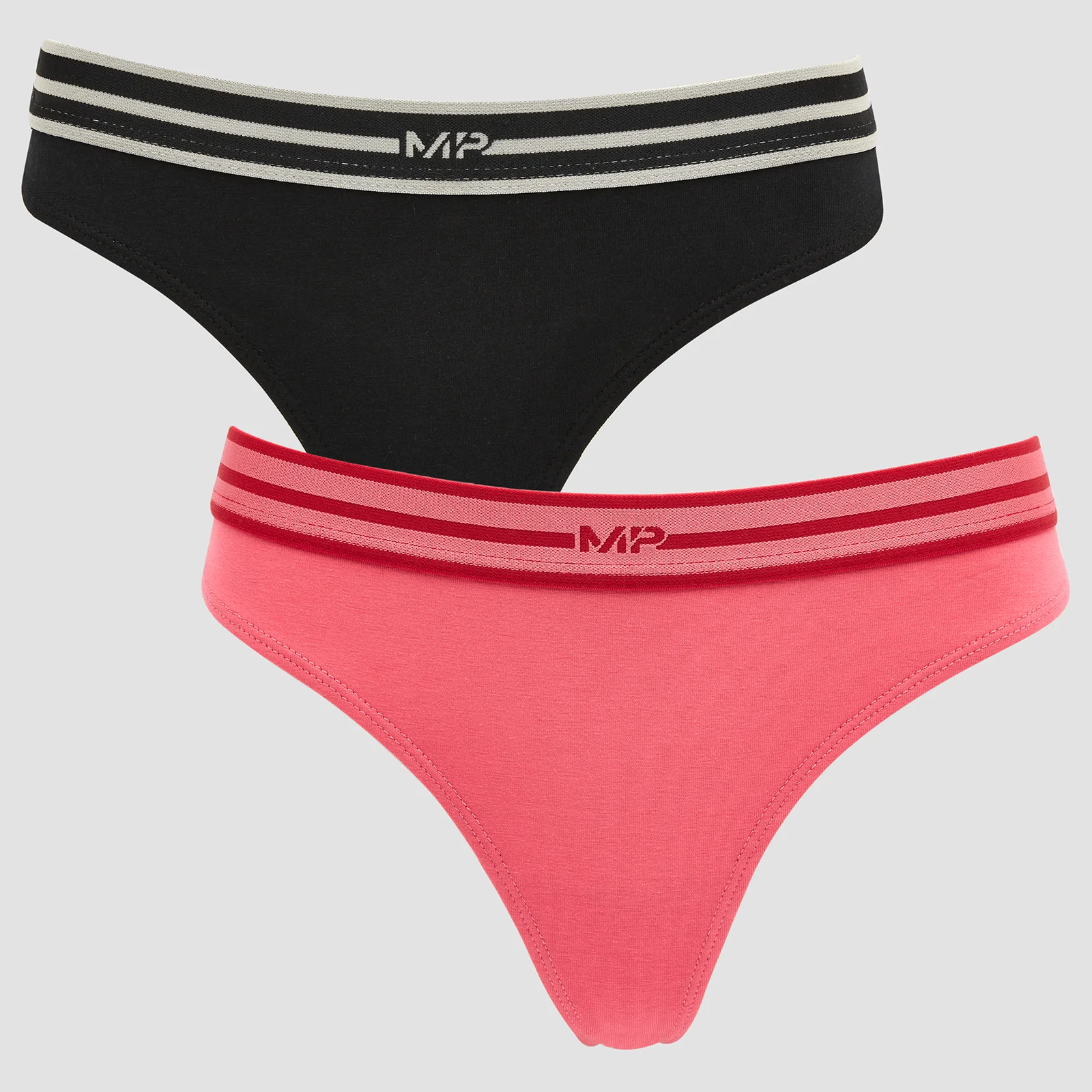 Slip tanga Essentials MP Impact ediție limitată pentru femei (2 bucăți) - negru/roz - XXS Imagine 1