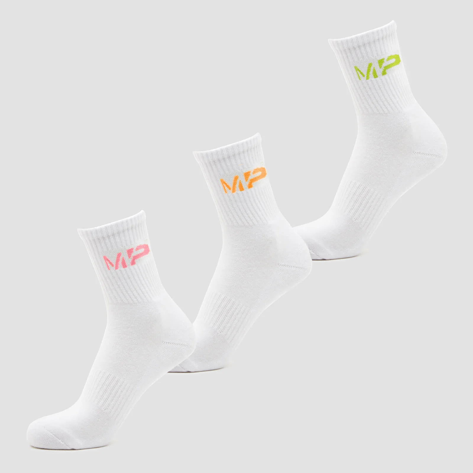 MP Men's Neon MP Logo Crew Socks (3 Pack) Orange/Lime/Rose - UK 6-8 Imagine 1