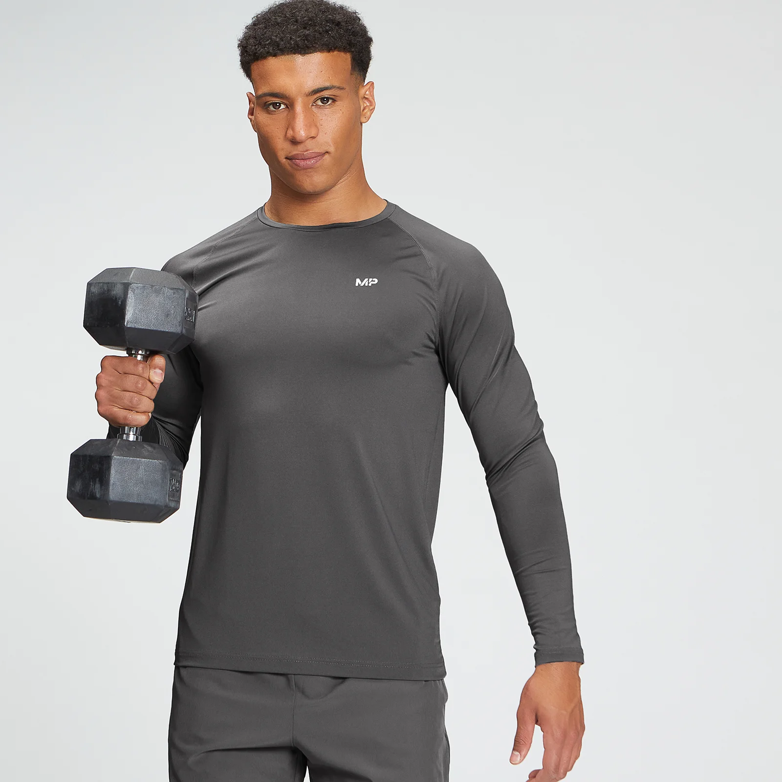 MP Men's Tempo Graphic Long Sleeve Top - Carbon - XXS Imagine 1