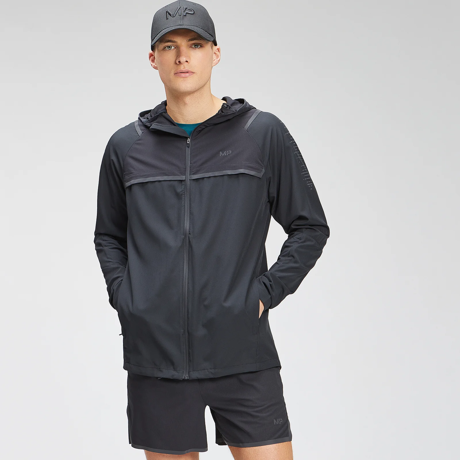 Jachetă de alergare pentru bărbați MP Velocity Packable Running Jacket - negru - XXS Imagine 1