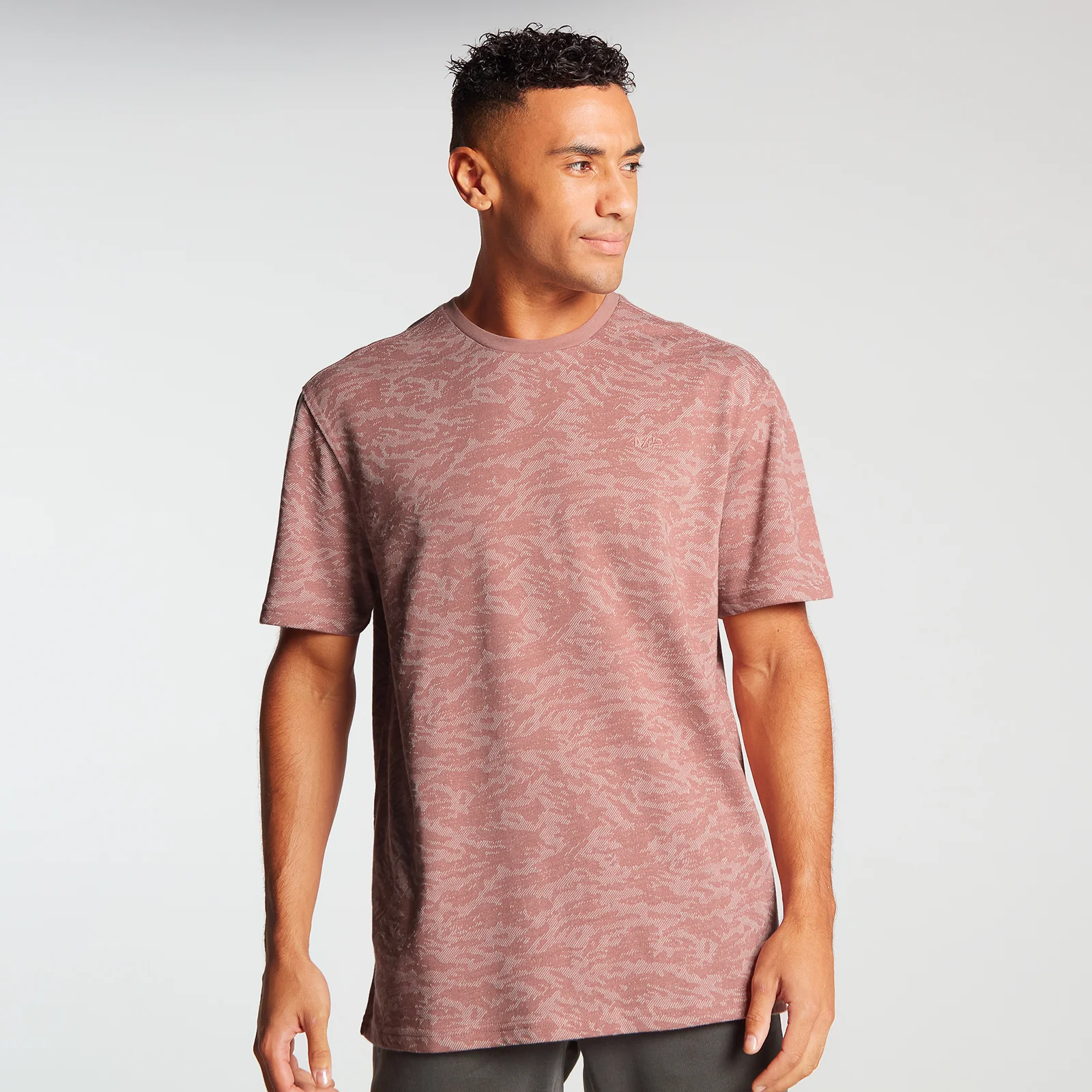 Tricoul cu mânecă scurtă pentru bărbați MP Training cu mânecă scurtă Camo Oversized T-Shirt - Dust Pink - XXS Imagine 1