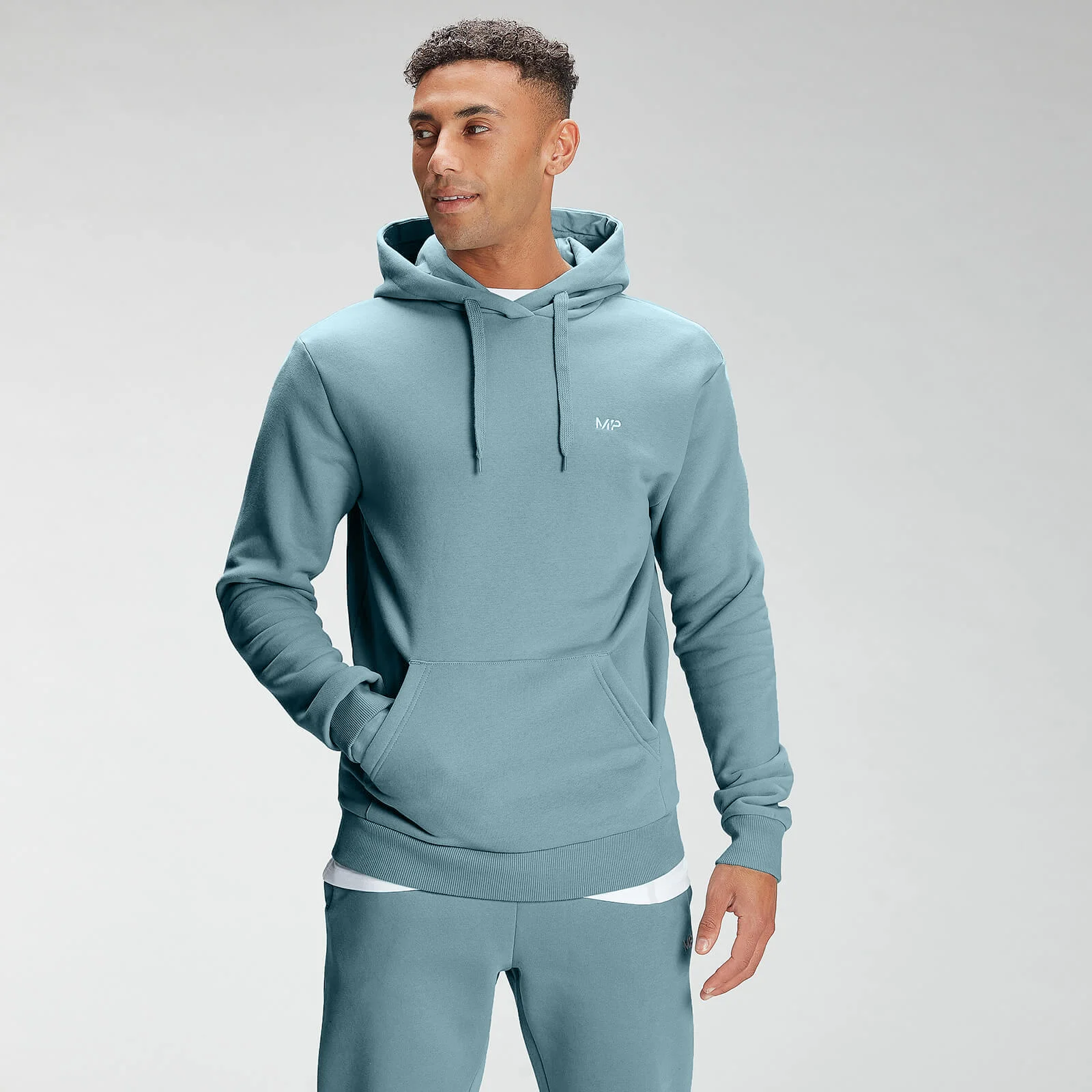 MP Men's Rest Day Hoodie - Ice Blue - XXS Imagine 1