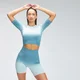 Tricou de top pentru femei MP Velocity Seamless Crop Top - Ocean Blue