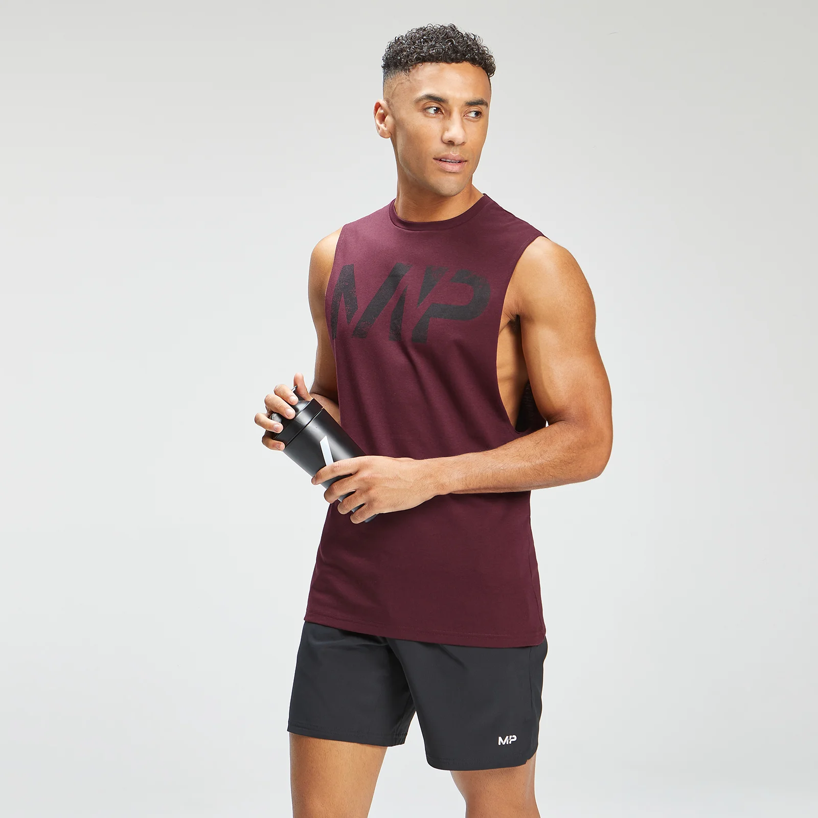 MP Men's Adapt Grit Graphic Drop Armhole Tank - Merlot Marl - XXS Imagine 1