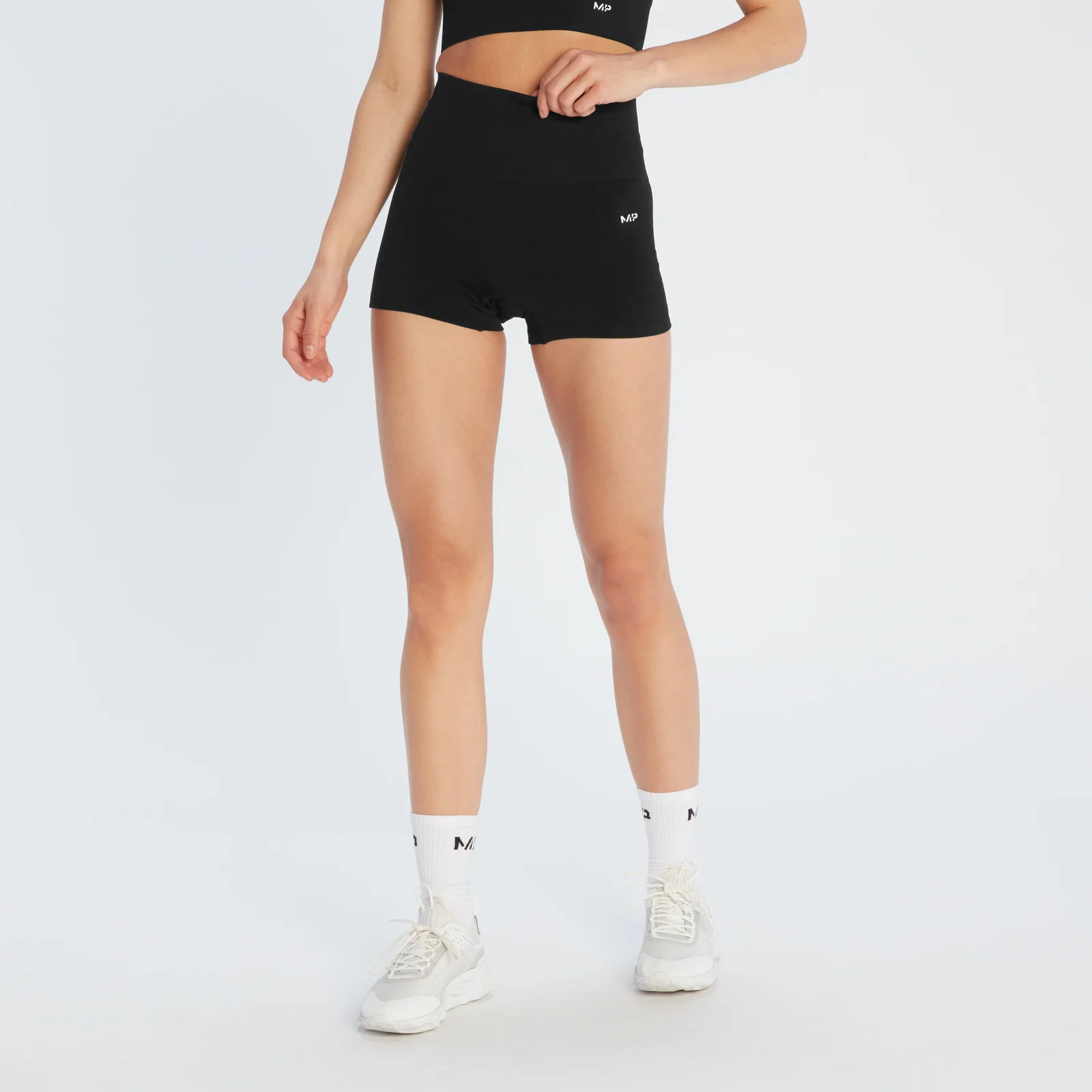 Pantaloni scurți pentru femei MP Shape Seamless Booty - Negru - XXS Imagine 1