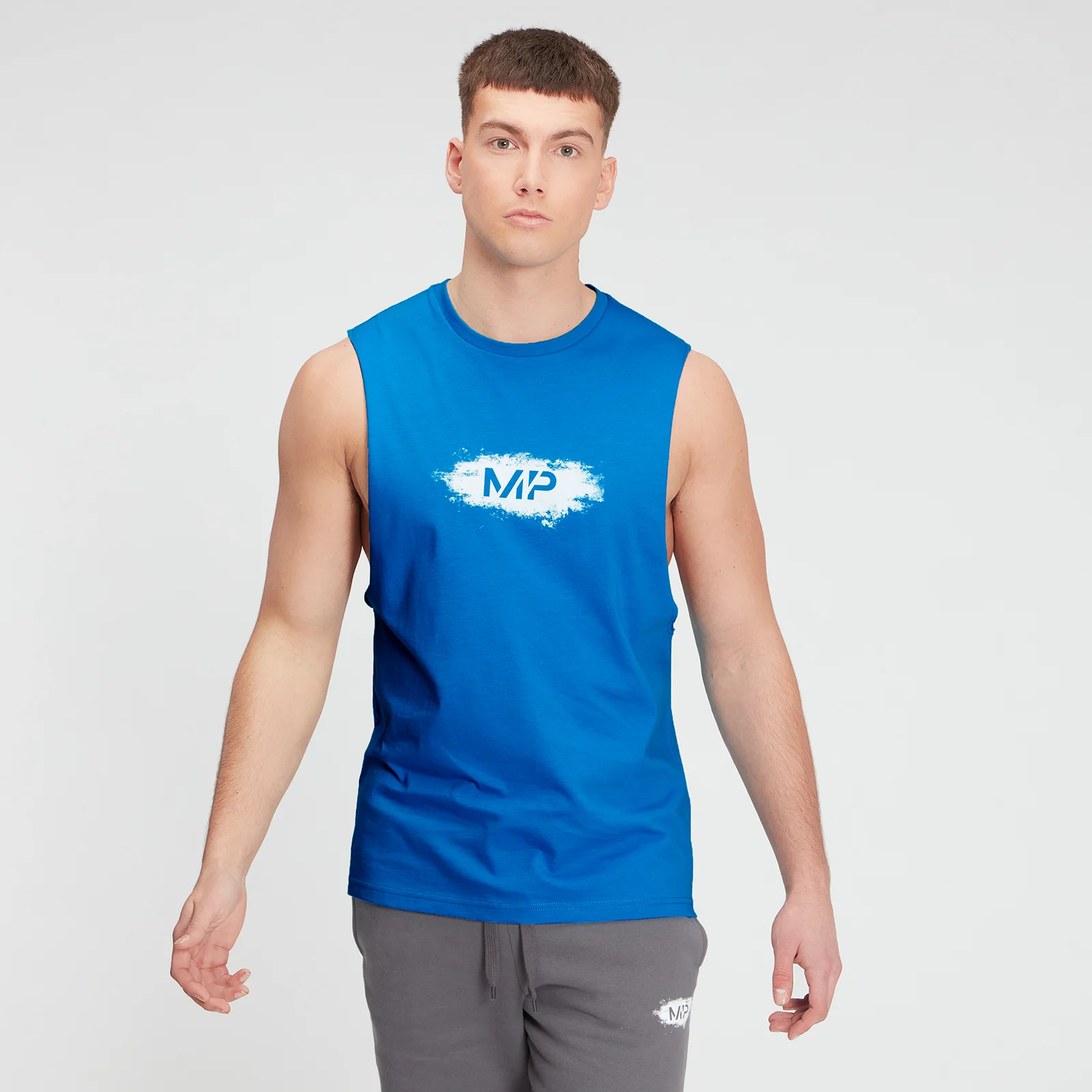 MP Men's Chalk Graphic Tank Top - Aqua - XXS Imagine 1