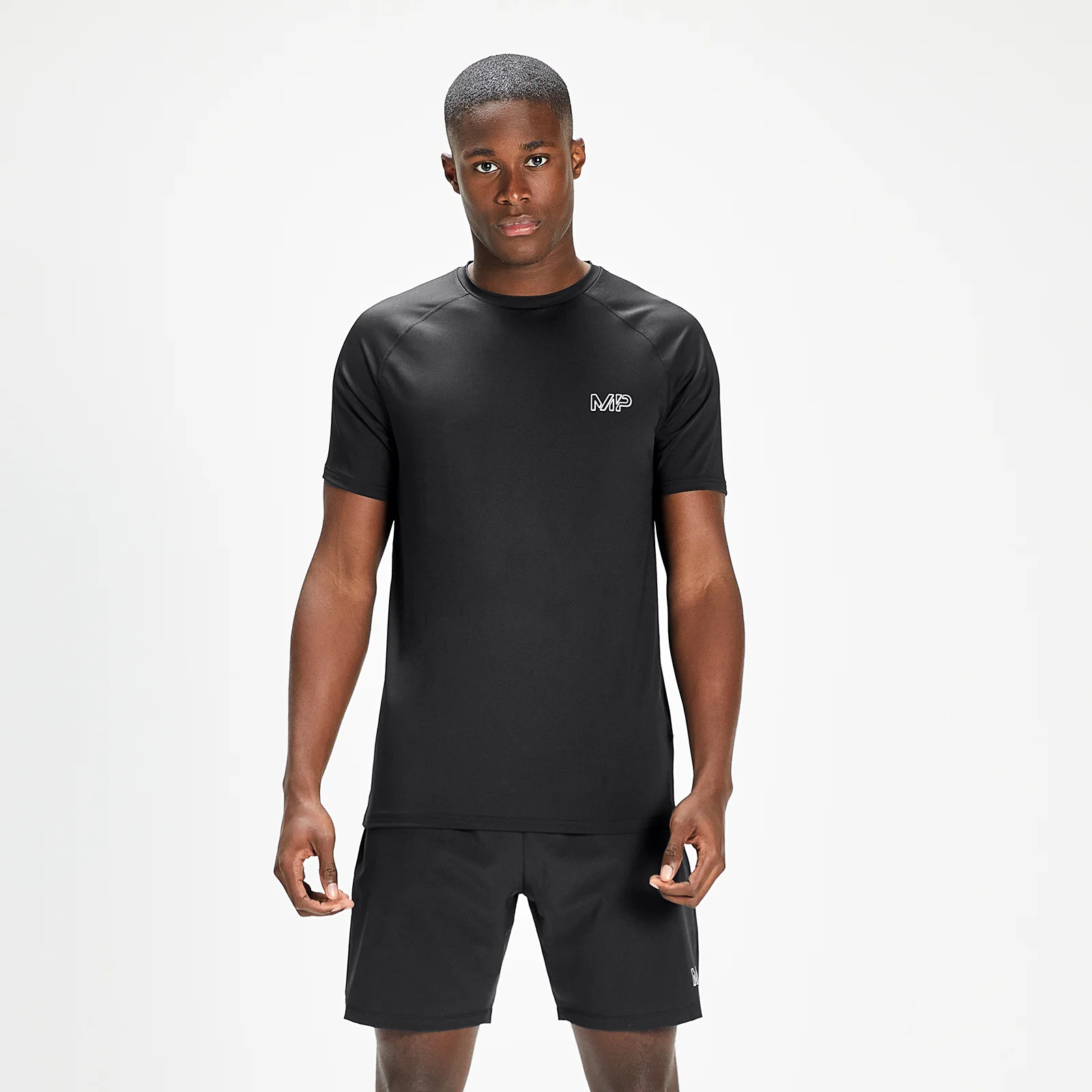 Tricou cu mânecă scurtă de antrenament pentru bărbați cu grafică MP Infinity Mark - Negru - XXS Imagine 1