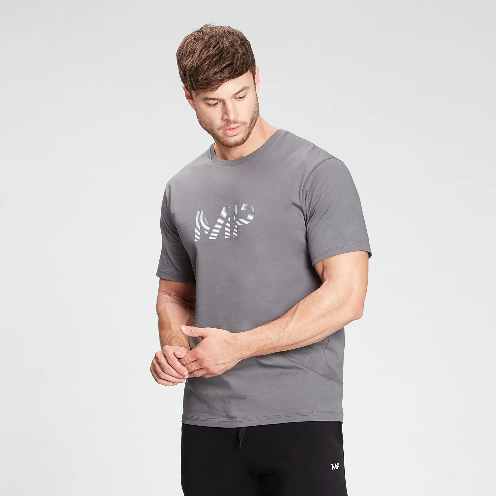 MP Men's Gradient Line Graphic Short Sleeve T-Shirt - Carbon - XXS Imagine 1
