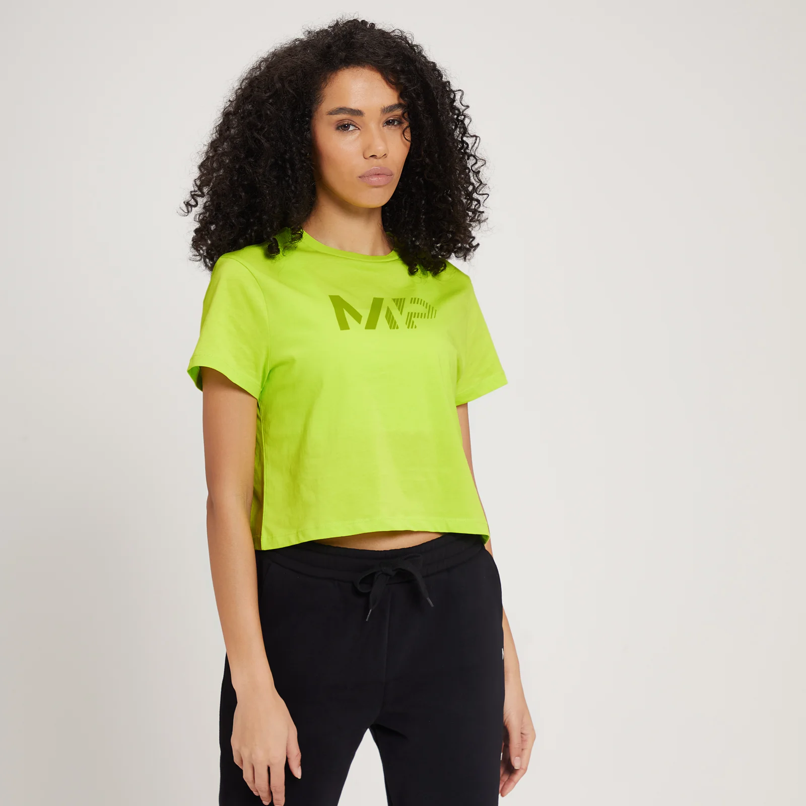 Tricou decupat MP Fade Graphic pentru femei - Lime - XXS Imagine 1