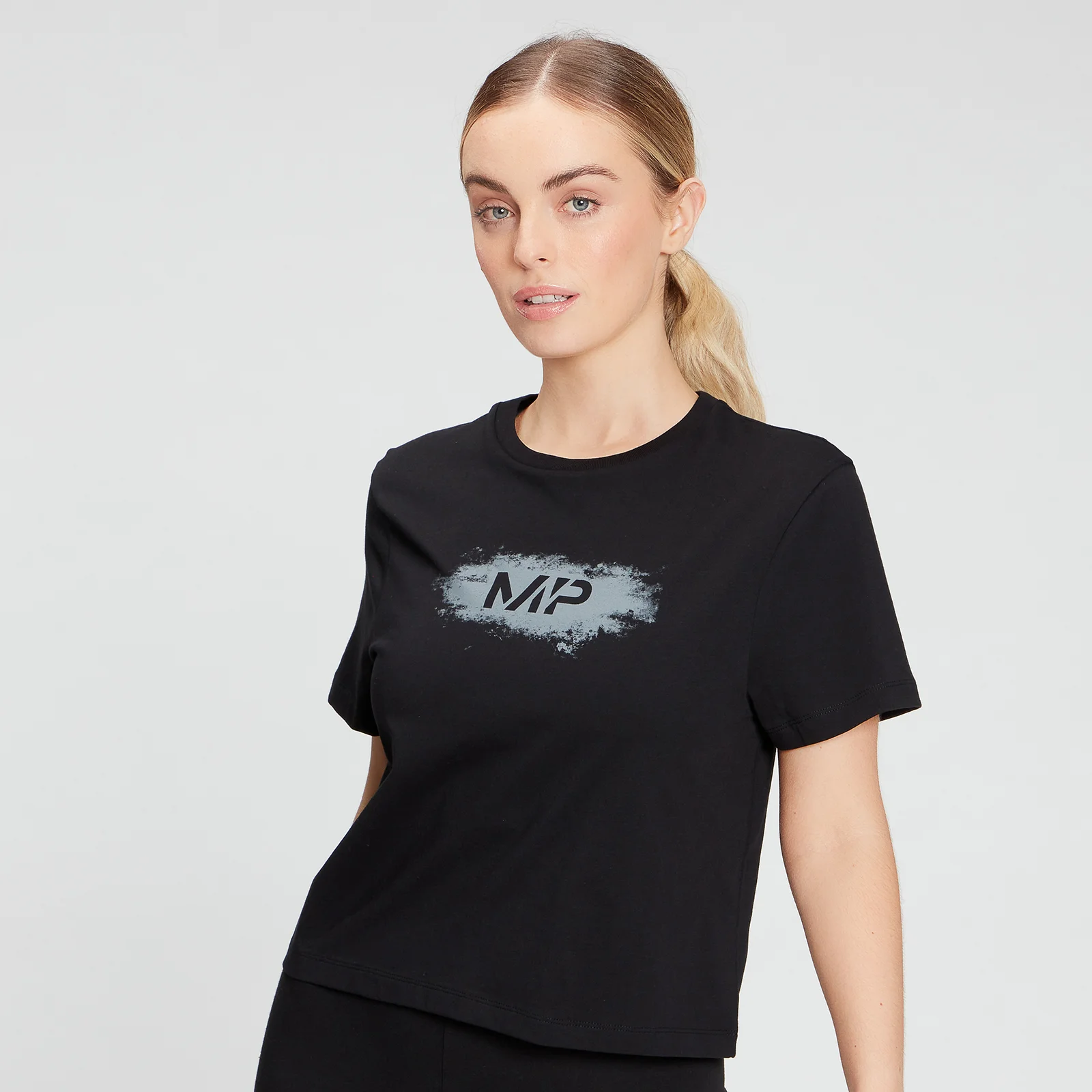 MP Women's Chalk Graphic Crop T-Shirt - Black - XXS Imagine 1
