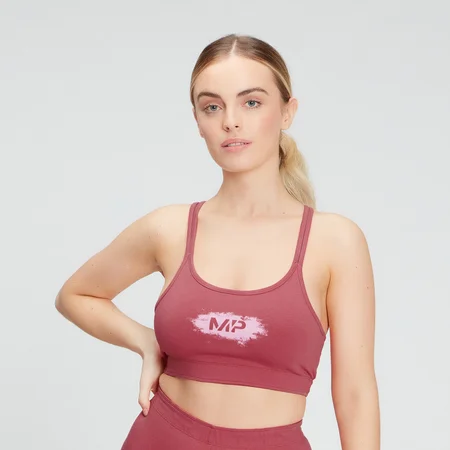 Sutien sport MP Chalk Graphic pentru femei - Berry Pink