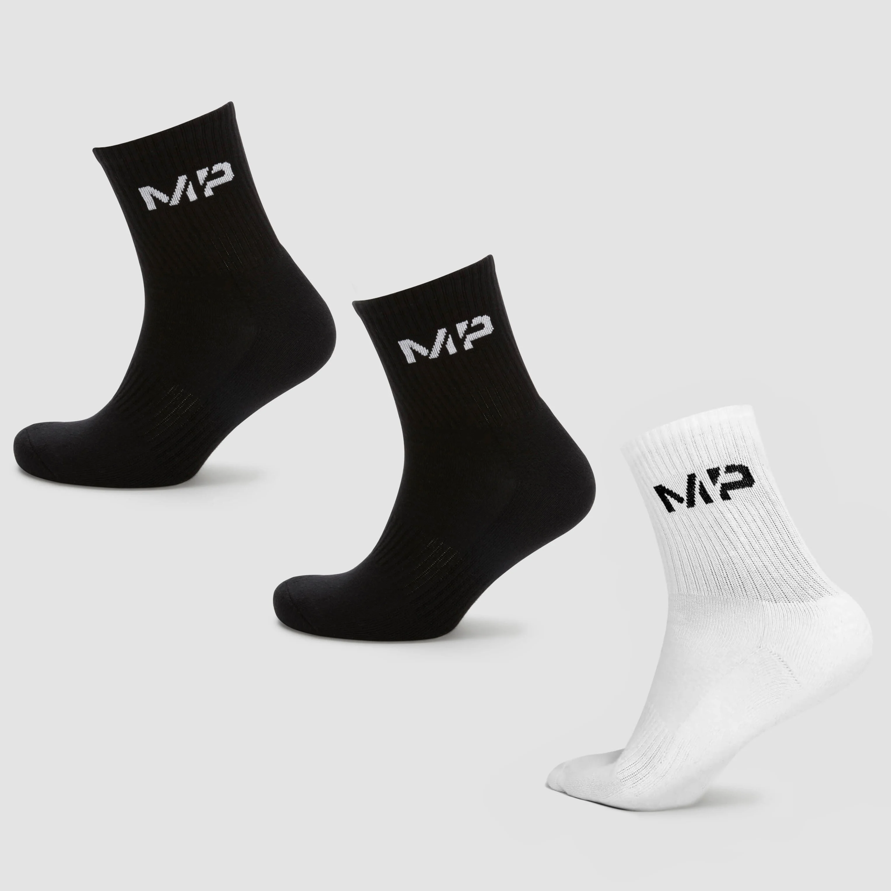 MP Women's Crew Socks (3 Pack) - Black/White - UK 3-6 Imagine 1