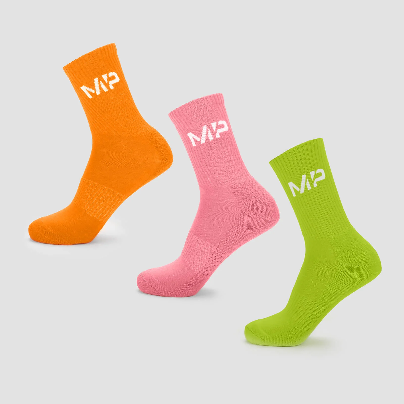 MP Men's Neon Brights Crew Socks (3 Pack) - Orange/Lime/Rose - UK 6-8 Imagine 1