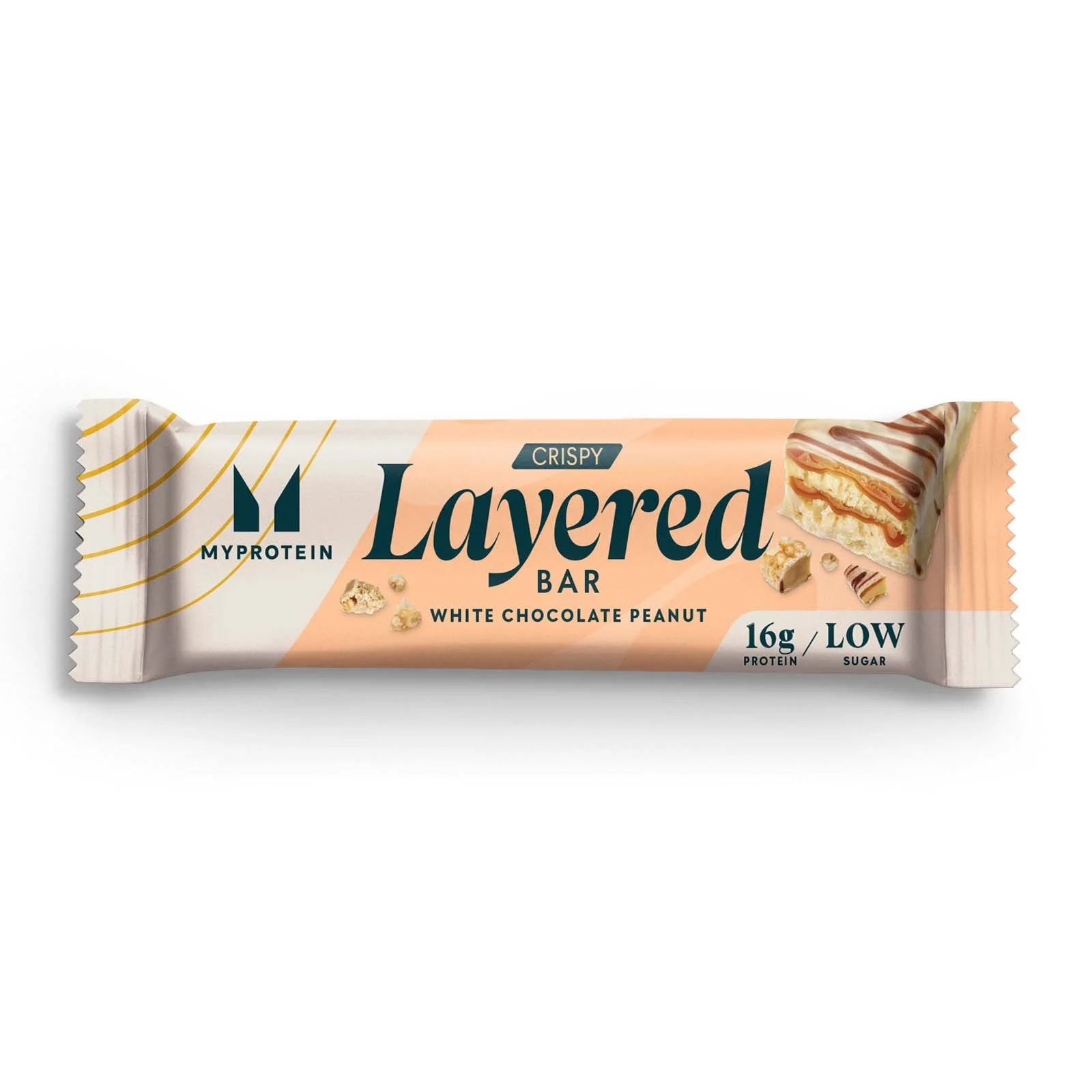 Myprotein Crispy Layered Bar, White Chocolate Peanut, 58g (Sample) Imagine 1