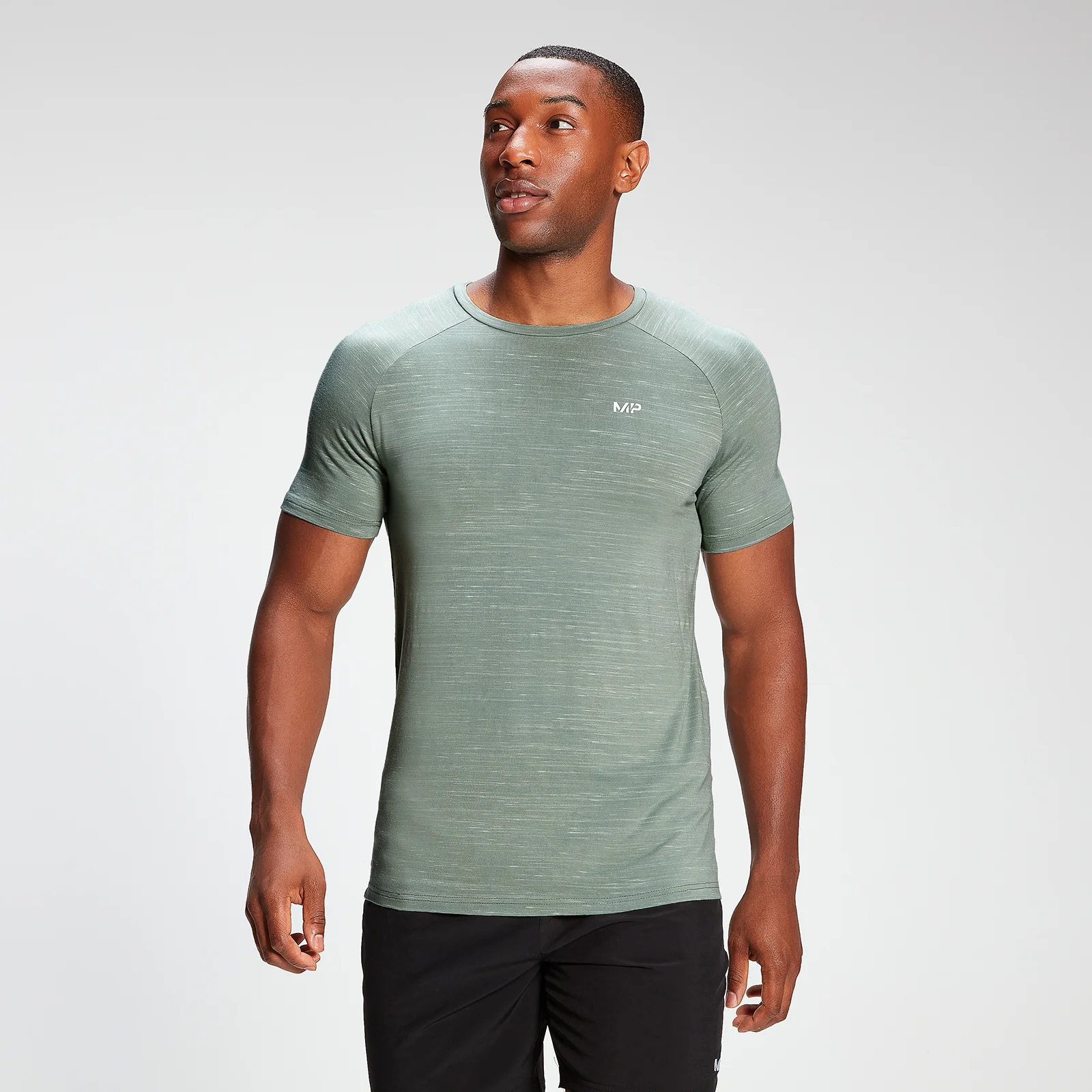 MP Men's Performance Short Sleeve T-Shirt - Pale Green Marl - XXS Imagine 1