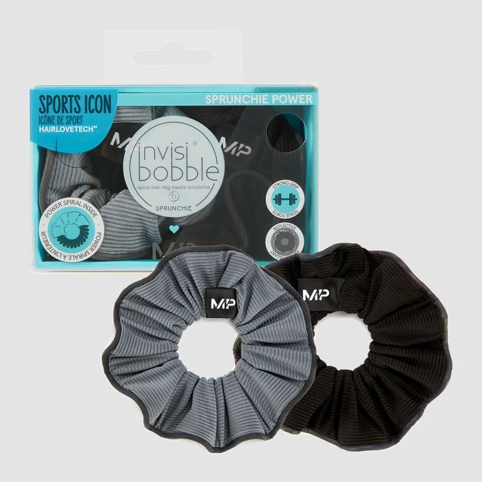 MP X Invisibobble® Reflective Power Sprunchie - Negru/Ice Blue - 2 BUCĂȚI