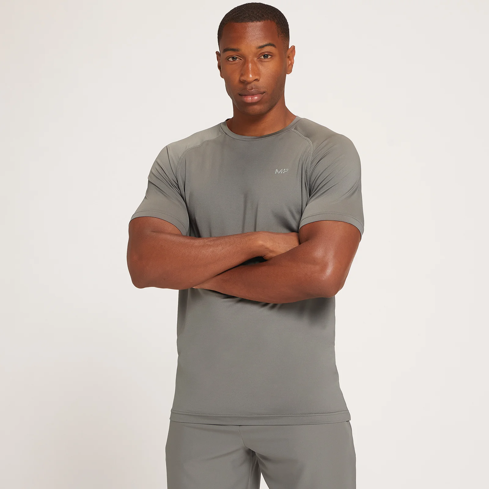 Tricou cu mânecă scurtă MP Repeat MP Graphic Training pentru bărbați - Carbon - XXS Imagine 1