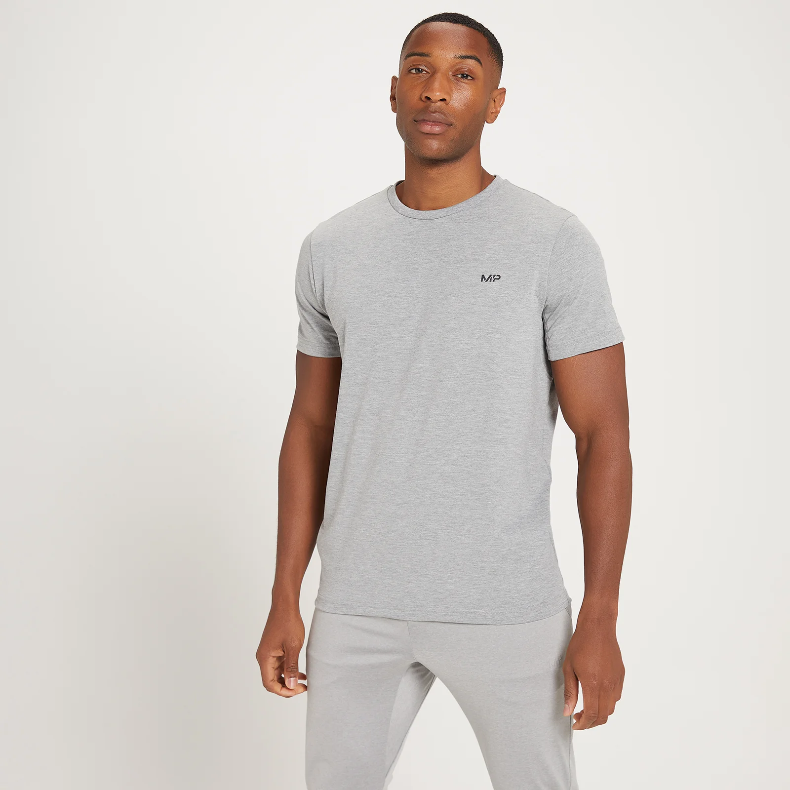 Tricou drirelease cu mânecă scurtă imprimeu granulat MP Adapt pentru bărbați - Storm Grey Marl - XXS Imagine 1