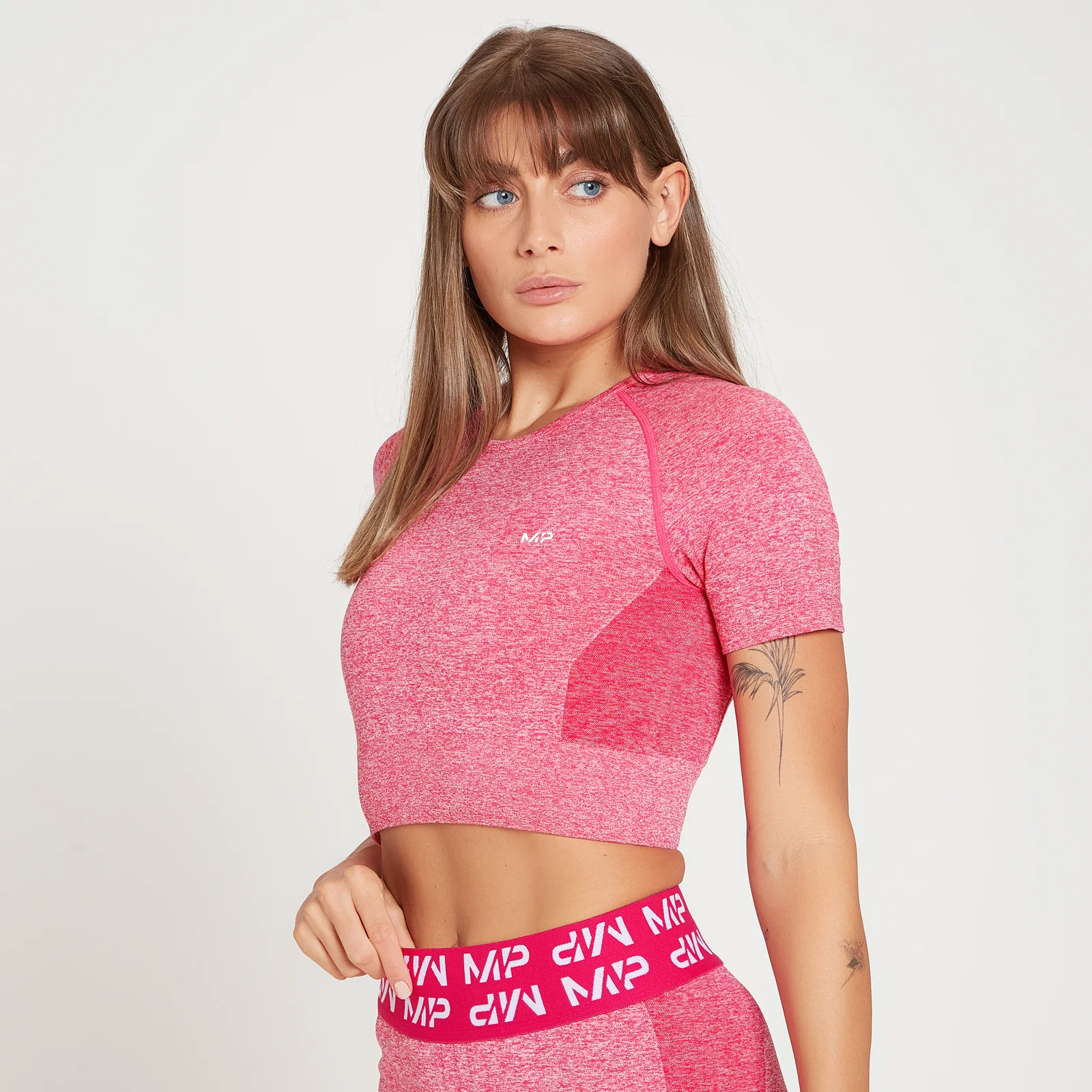 Tricou decupat cu mâneca scurta MP pentru femei - Magenta - XXS Imagine 1