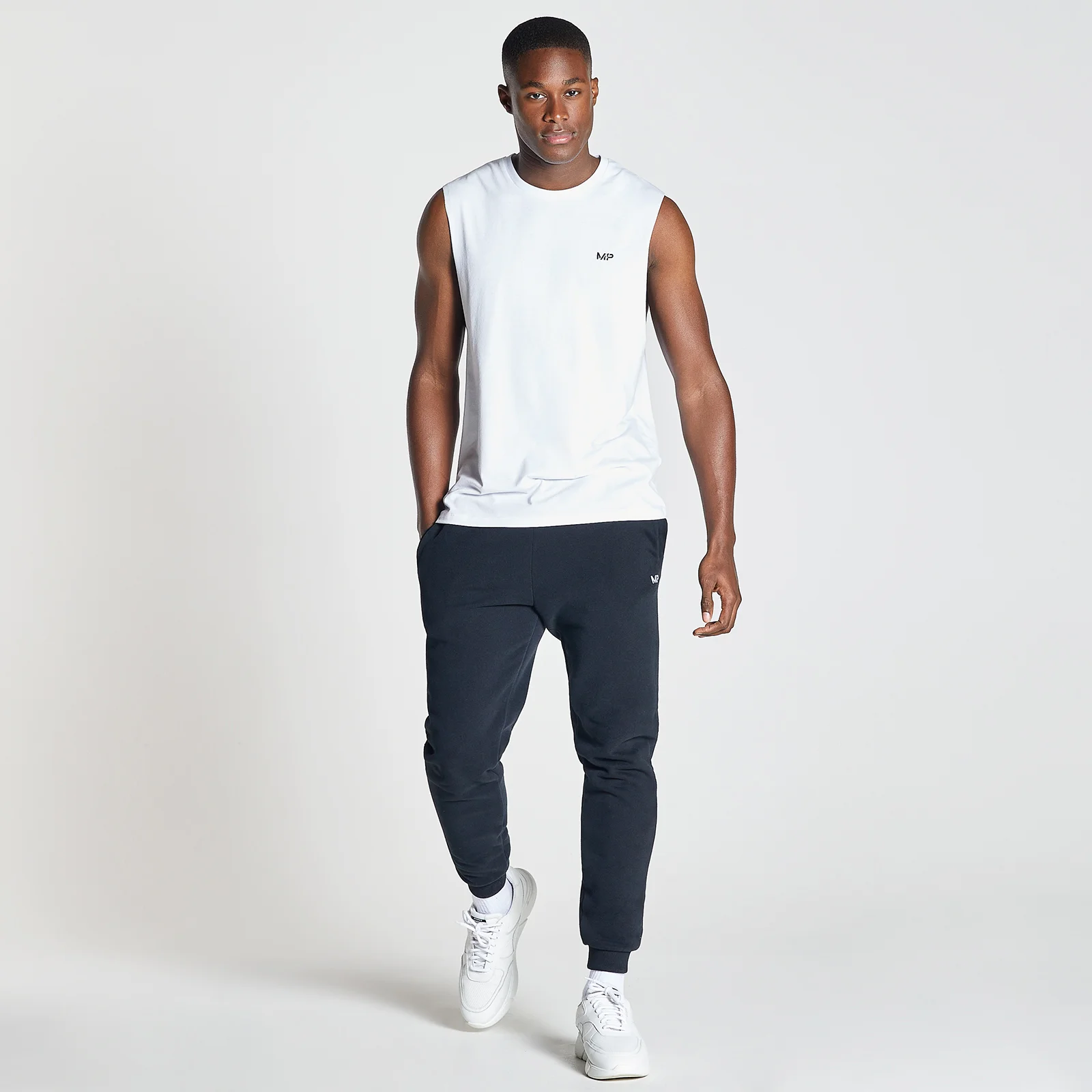 Tricou pentru bărbați MP Essentials Drirelease Drirelease Drop Armhole Tank Top - Alb - XXS Imagine 1
