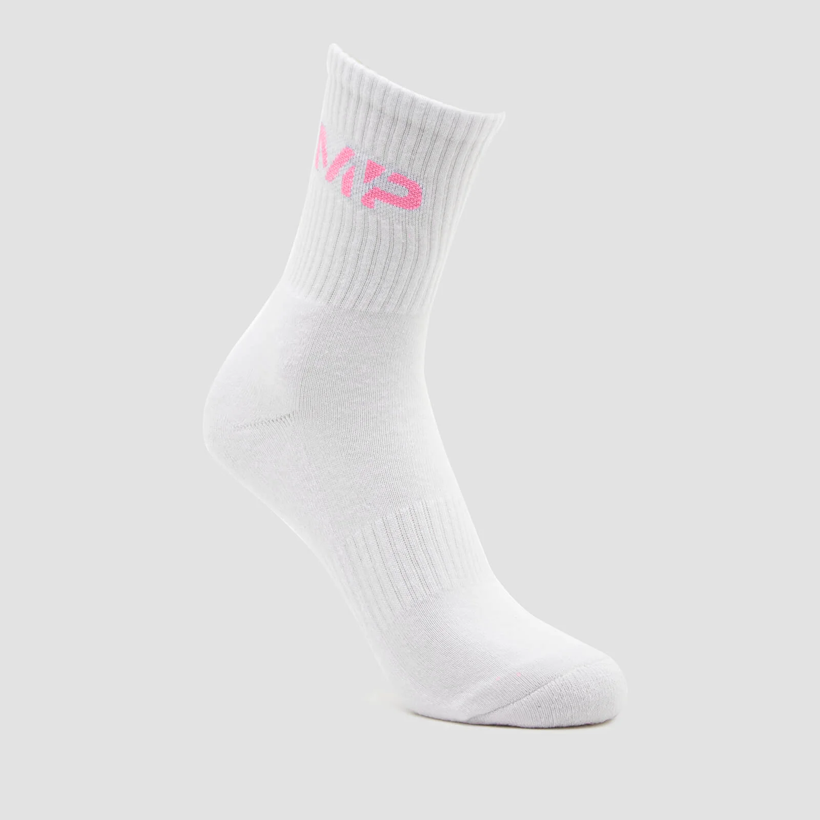 MP Essential Crew Socks Unisex - White/Candy Floss - UK 2-5 Imagine 1